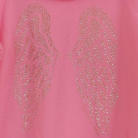 VICTORIA’S SECRET Embellished Angel Wings Pink Zip Up Hoodie Size L - Picture 4 of 8